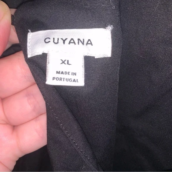 Cuyana Black Tiered Cami Midi Dress Organic Cotton with Pockets XL - Picture 10 of 10